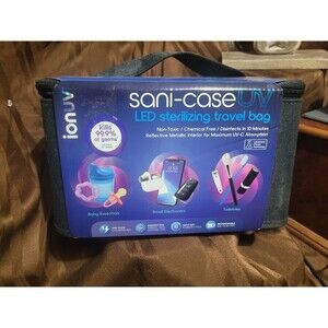 Tzumi, IONUV Sani-Case, LED Sanitizing Travel Bag, Brand New Black